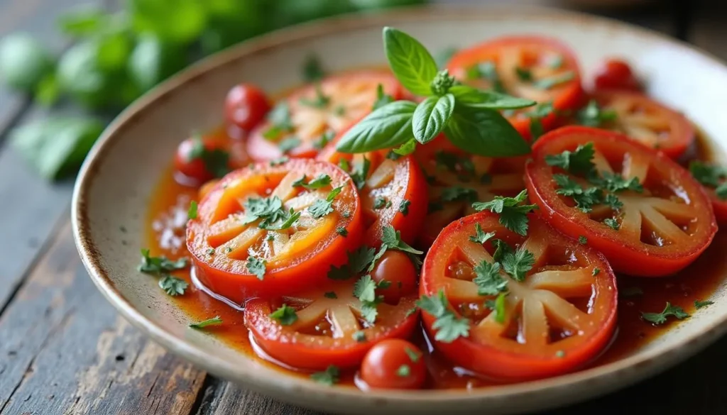 A vibrant bowl of Greek salad with fresh tomatoes, cucumbers, olives, and feta cheese.