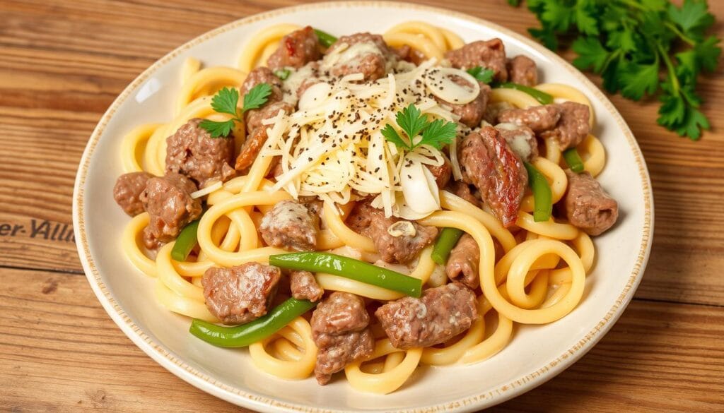 cheesesteak pasta